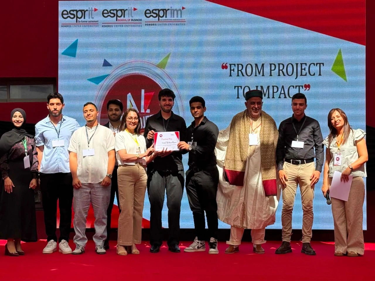 The project team receiving an award at Bal des Projets.